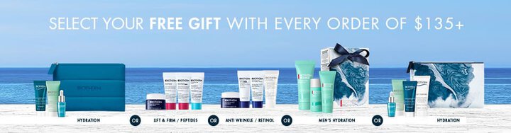 Select your gift with purchases of $ 135 or more