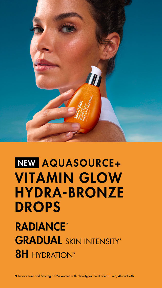 DISCOVER OUR NEW AQUASOURCE+ VITAMIN GLOW HYDRA-BRONZE DROPS
