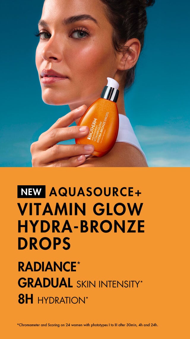 DISCOVER OUR NEW AQUASOURCE+ VITAMIN GLOW HYDRA-BRONZE DROPS