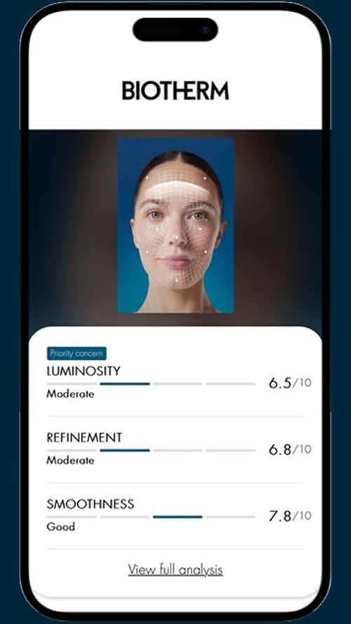 phone showing step 3 of bioscan - metrics results