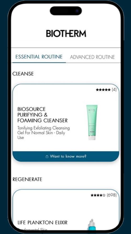 phone showing step 4 of bioscan - routine proposition