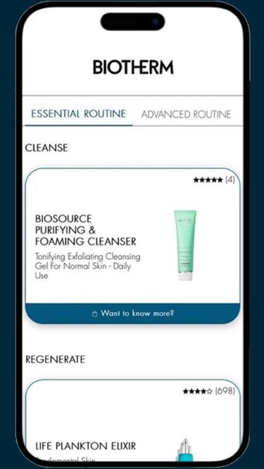 phone showing step 4 of bioscan - routine proposition