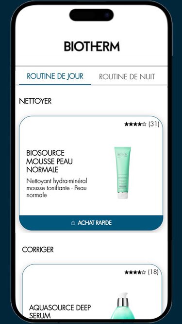 phone showing step 4 of bioscan - routine proposition