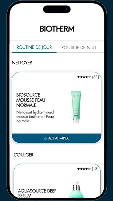 phone showing step 4 of bioscan - routine proposition