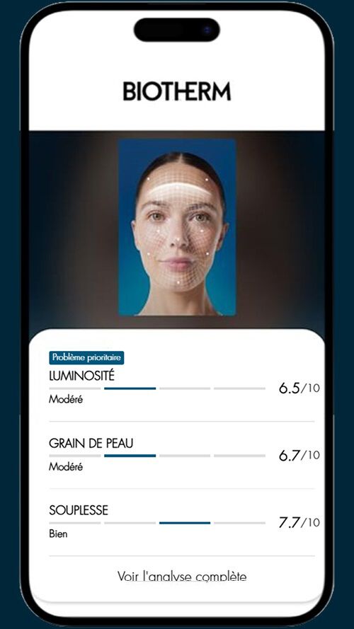 phone showing step 3 of bioscan - metrics results