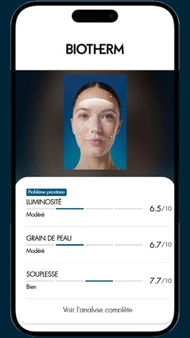 phone showing step 3 of bioscan - metrics results
