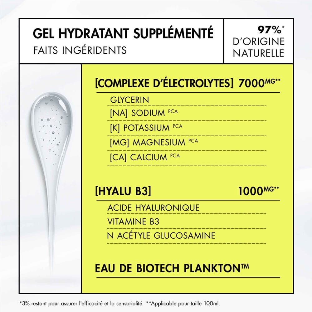 HYDRATANT ENRICHI DE GEL FRAIS ELECTROLYTIQUE AQUASOURCE+ 100H
