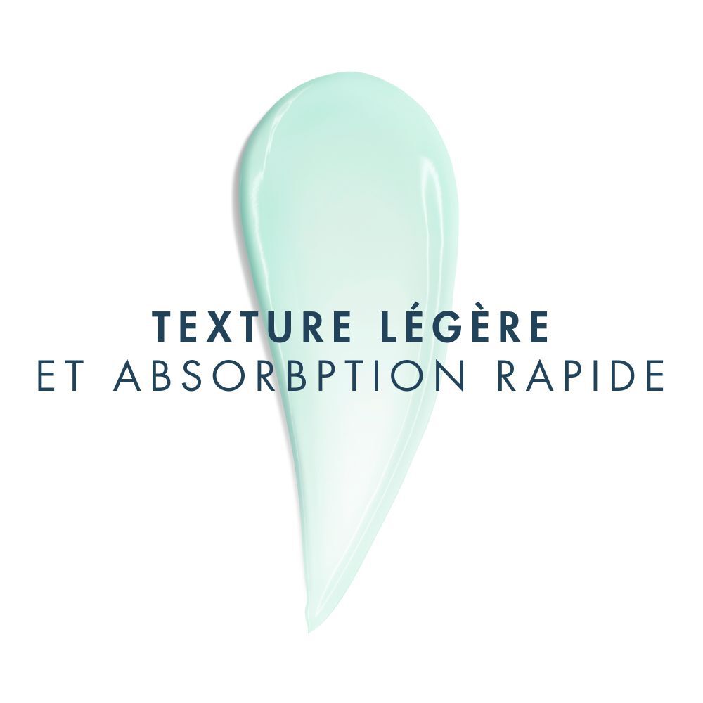 Texture legere verte avec le texte : Texture legere et absorption rapide.